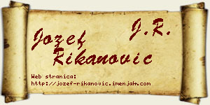 Jožef Rikanović vizit kartica